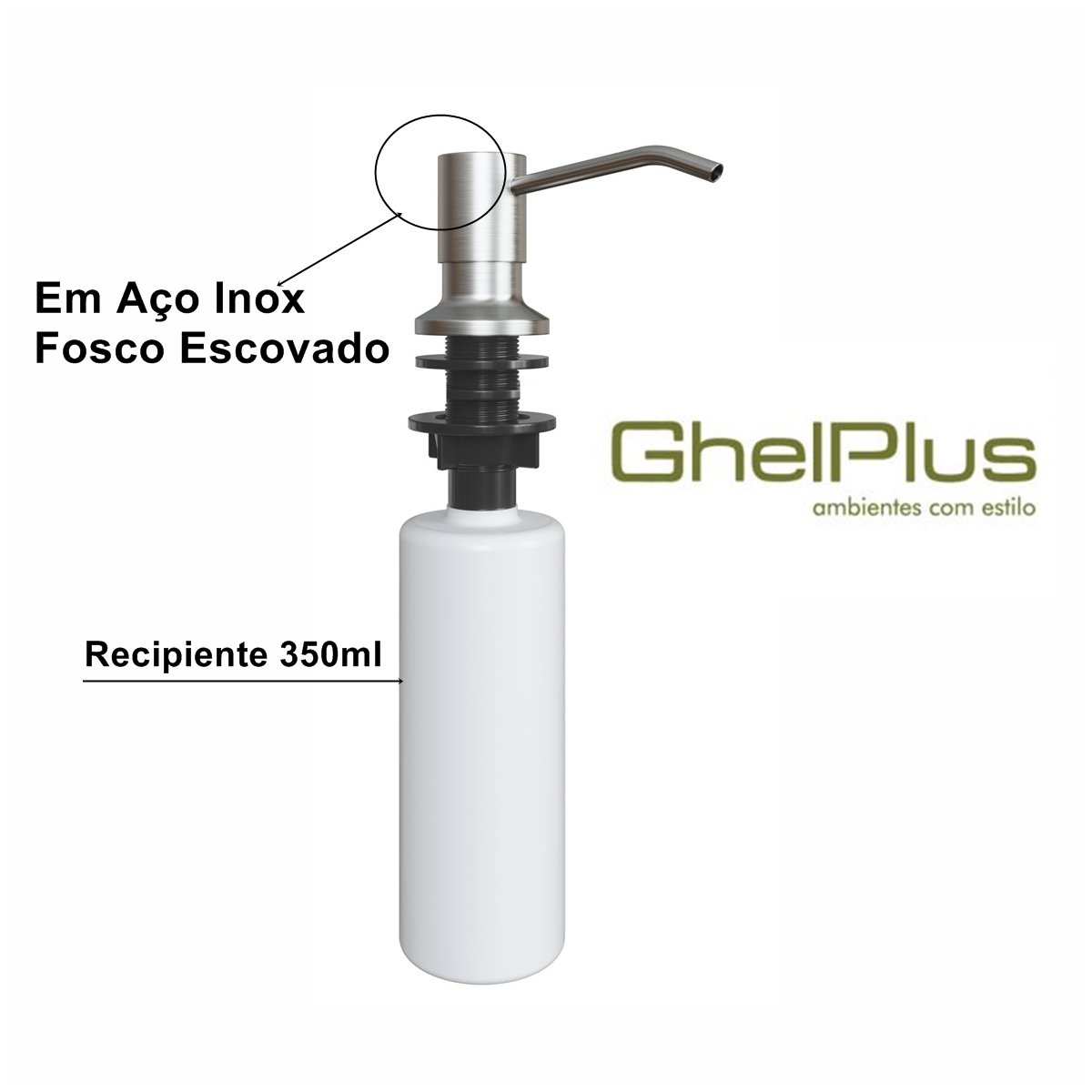 Dosador De Detergente Ghelplus 350ml Em A...