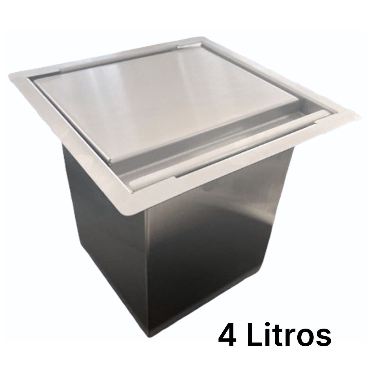 Lixeira Quadrada Inox 4 Litros Com Tampa ...