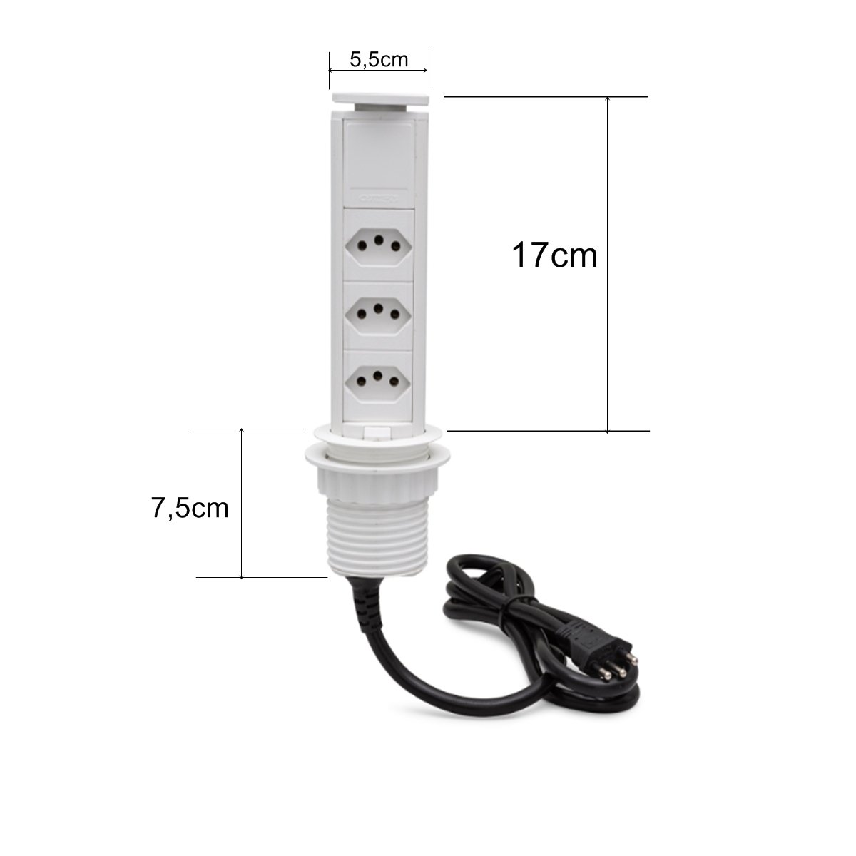 Torre de Tomadas Branca Manual Multiplug ...
