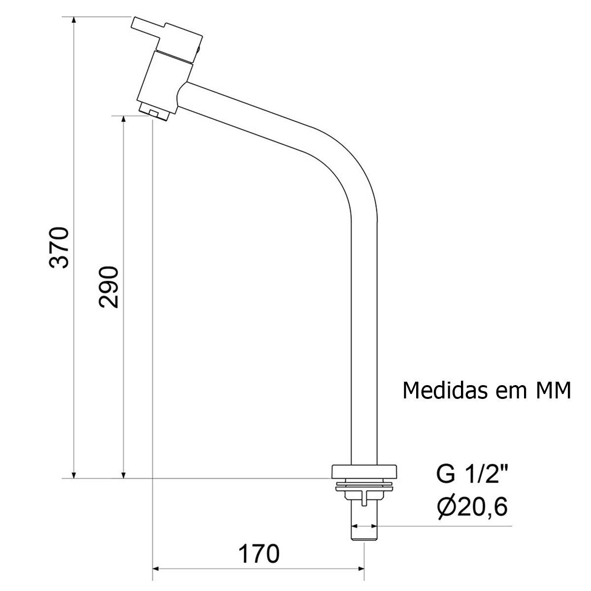 Torneira Banheiro Lavabo Meber 1203 c77 Alta
