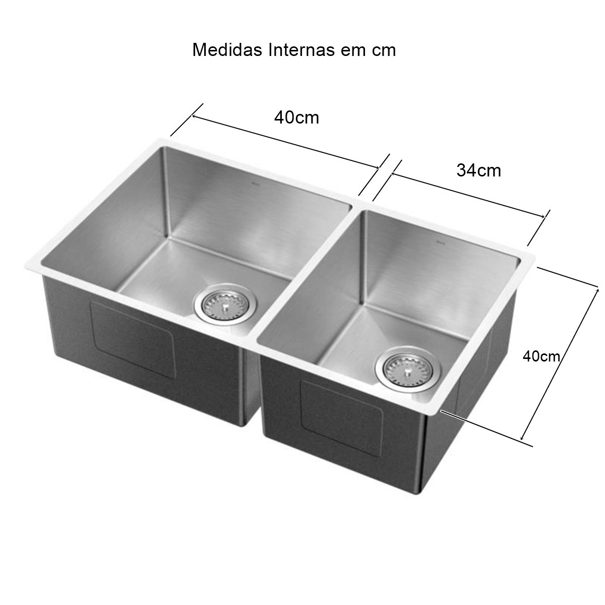 Cuba Inox Quadrada Dupla Docol Bistrô 72x...