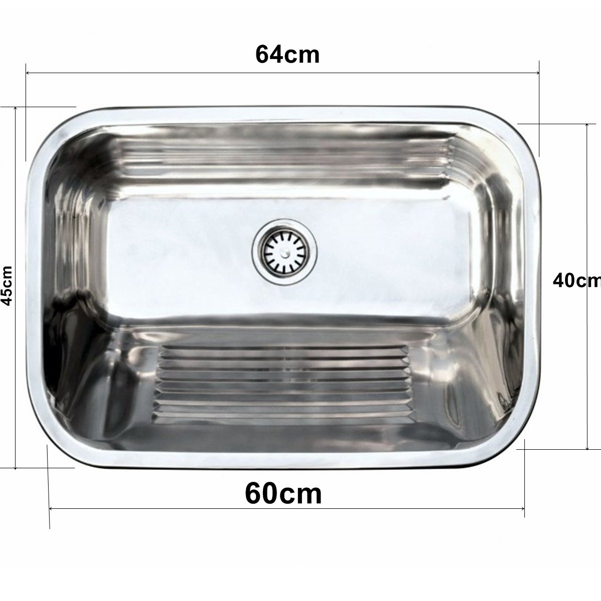 Tanque Inox Grande 60x40x21cm 49 Litros P...