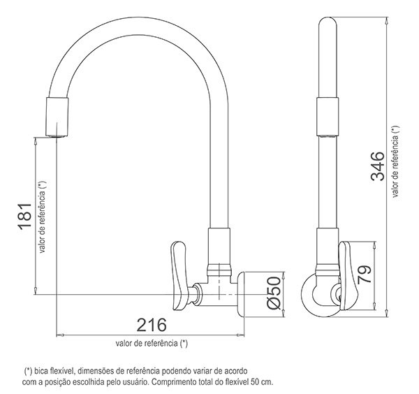 Torneira Multiuso de Parede Loren Flex 11...