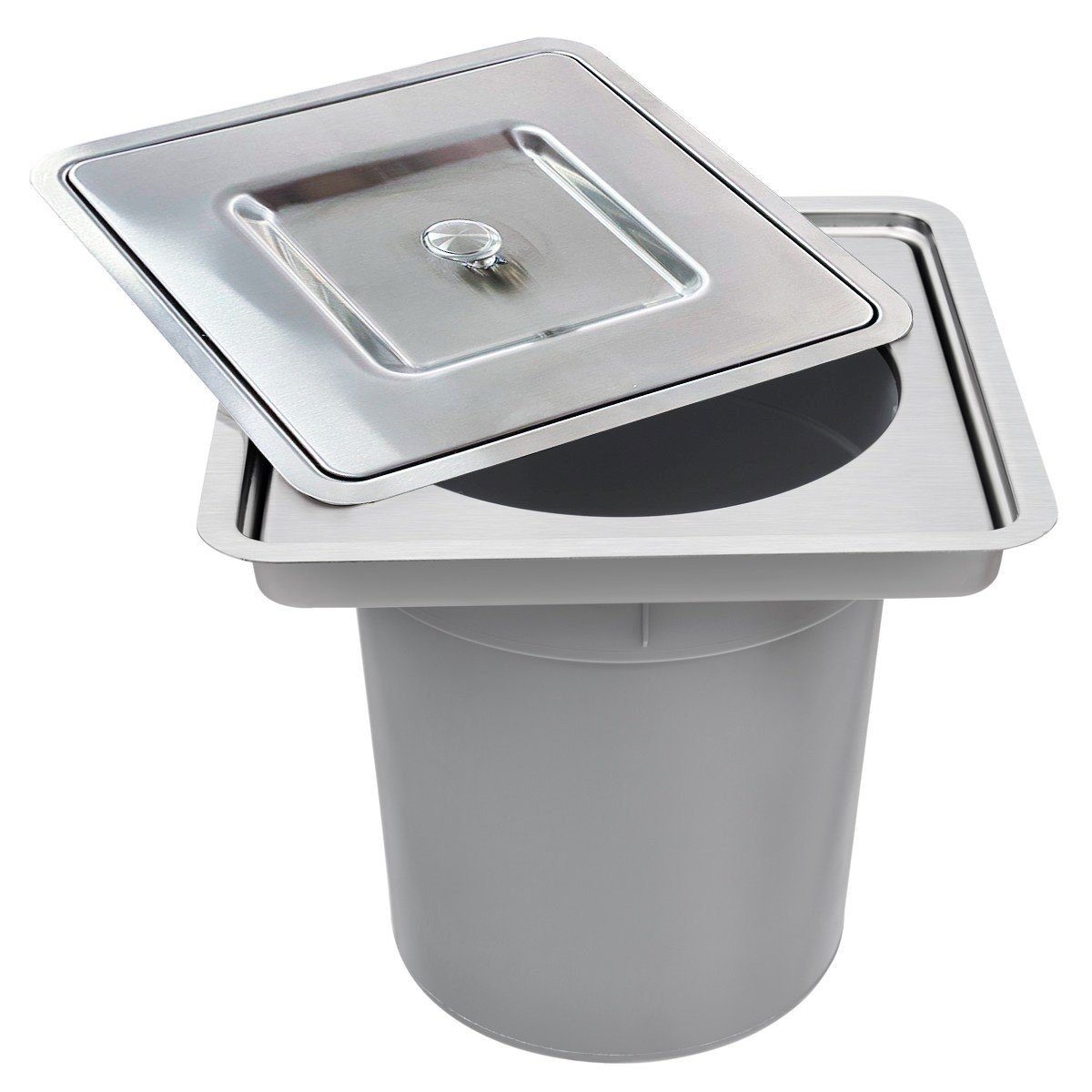 Lixeira Inox Quadrada 5 litros de Embutir...