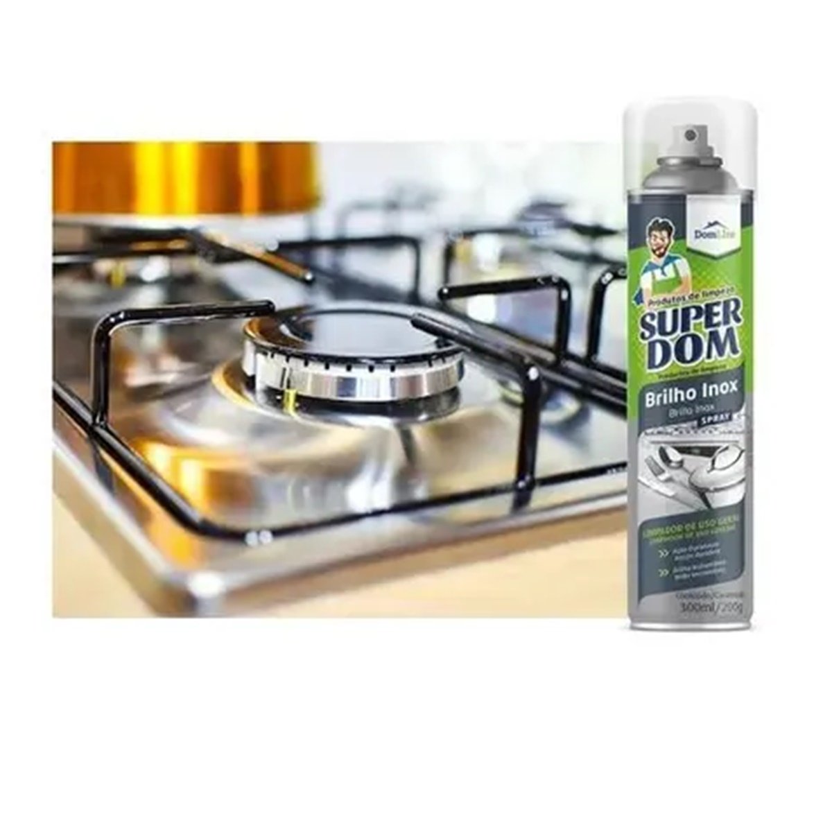 Spray Limpa Inox SuperDom Brilho inox 300 ml