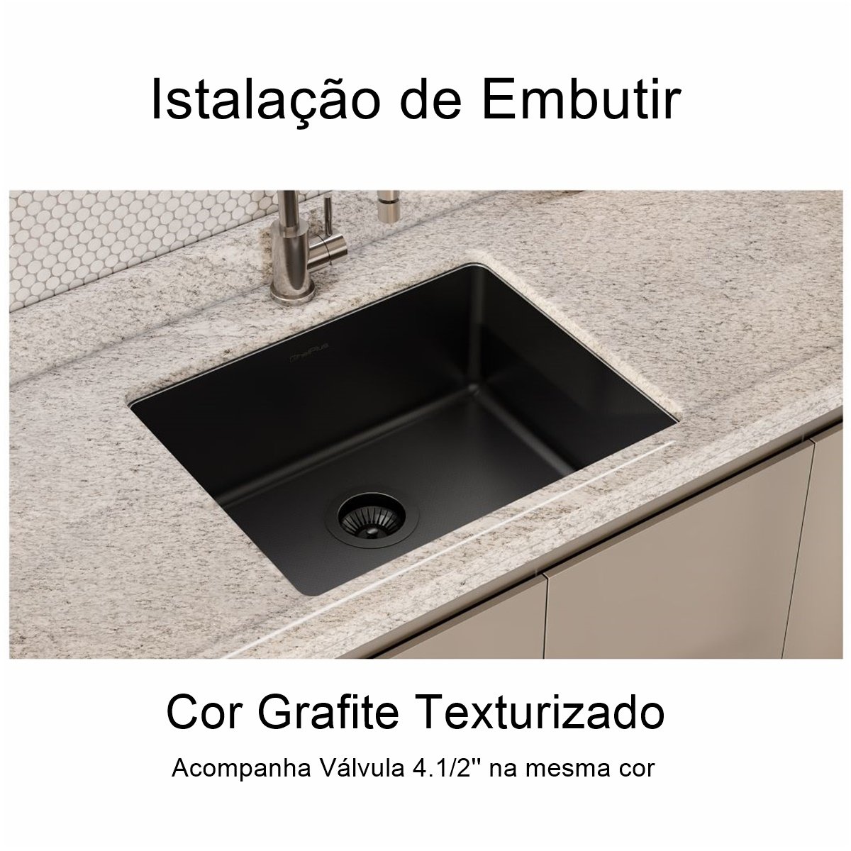Cuba Inox Texturizada Grafite 50x40x20cm ...