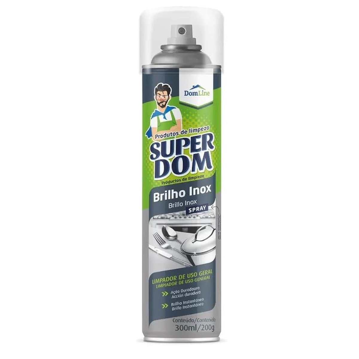 Spray Limpa Inox SuperDom Brilho inox 300 ml